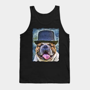 English Bulldog On Grunge Background Tank Top